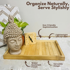 Serving Tray with Handles | Tranquil Bamboo Organizer & Decor Classic
