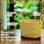 Laundry Basket with Handles | Vedixa Kauna Grass Storage