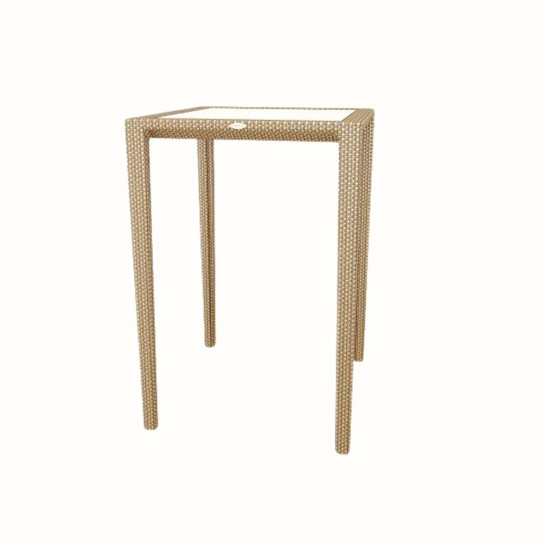 Glass-top bar table 75x75 cm