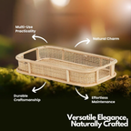 Multipurpose Tray | Snack Shack Splendor with Rattan Handles