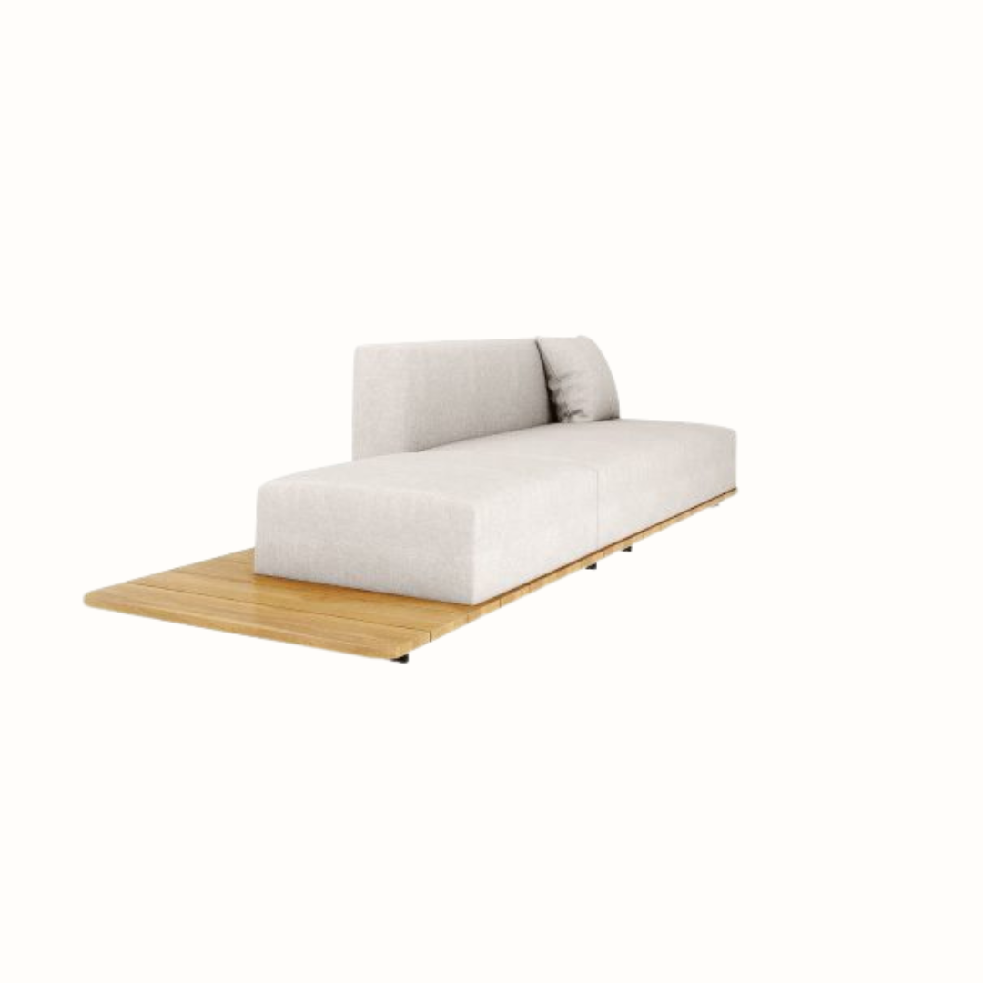 Left Single Seat Sofa with Double Back and Cushions