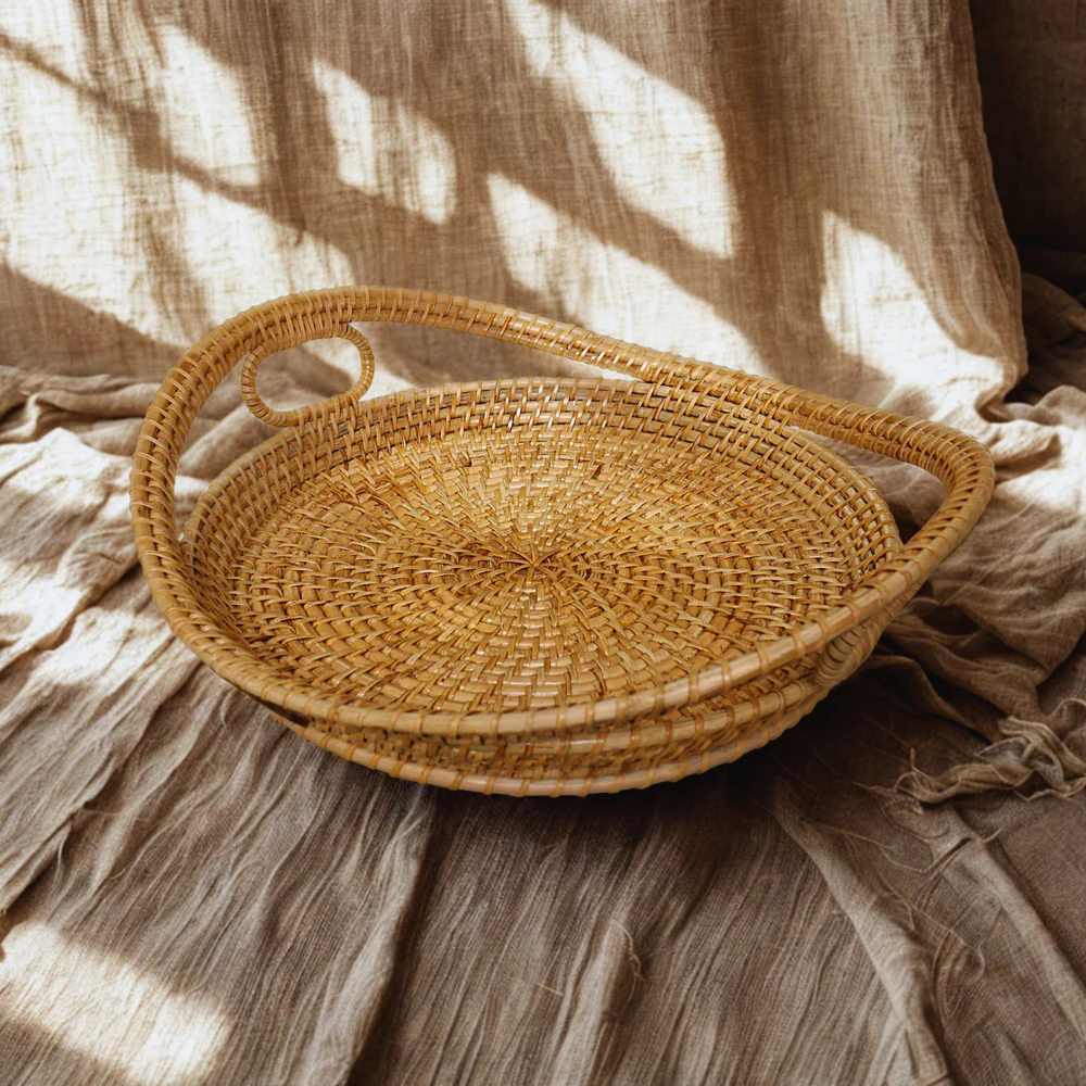 Harvest Hold - Artisan Made Rattan Tray