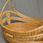 Stock Keeper - Sculptural Oval Rattan Basket with Arch Handle