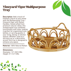 Multipurpose Tray | Vineyard Vigor with Rattan Handles