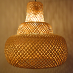 Sereni Glow Bamboo Hanging Lamp – Three-Tier Pagoda Pendant