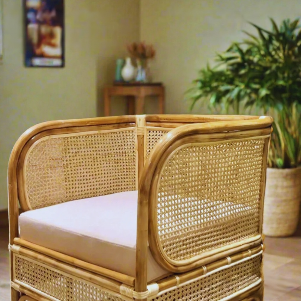 Lounge Chair | Nexus in Natural Rattan for Indoor & Outdoor