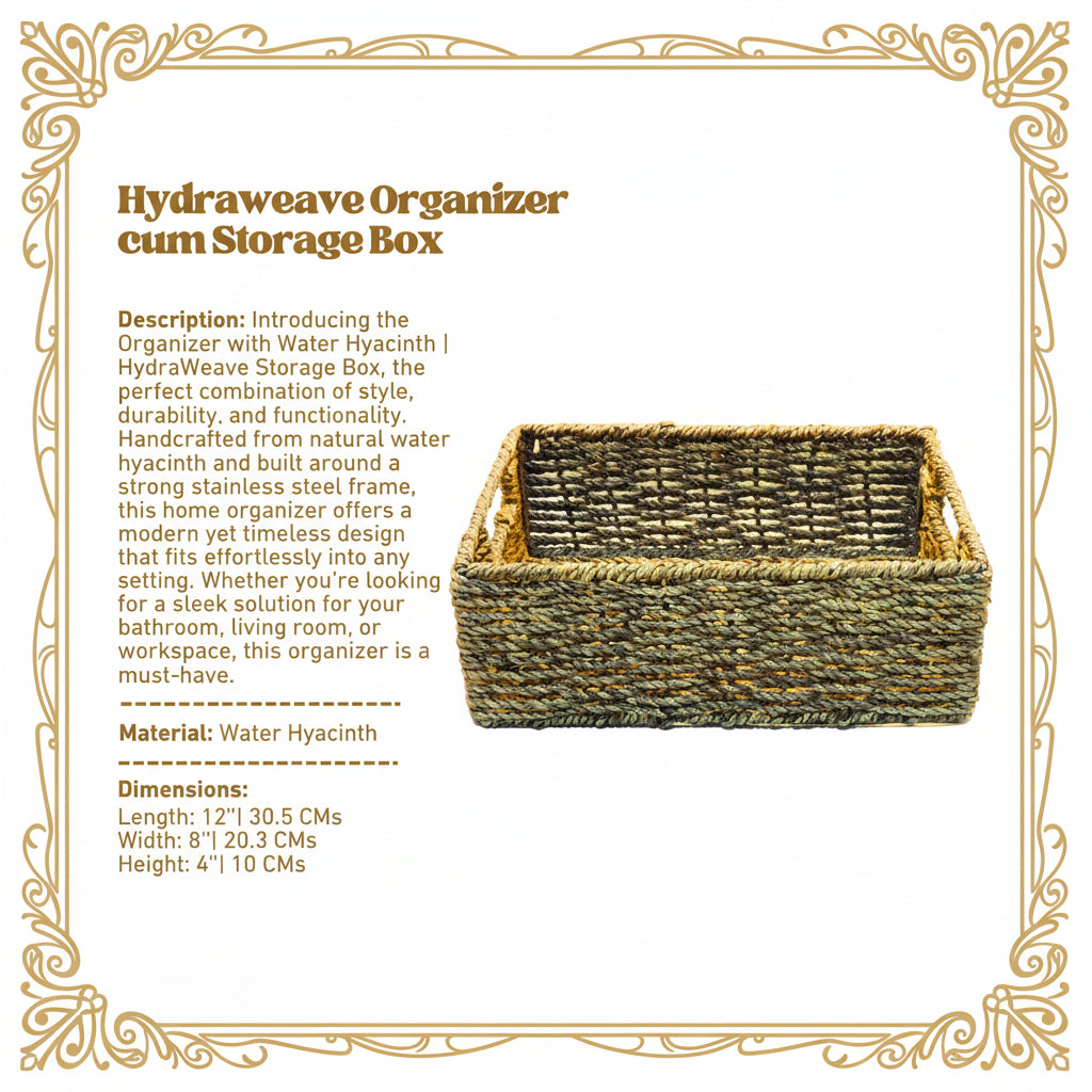 Organizer with Water Hyacinth | HydraWeave Storage Box