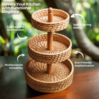 Console Table with Quirky 2-Tier Trendy Rattan Storage