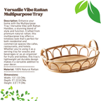 Multipurpose Tray | Versatile Vibe with Rattan Handles