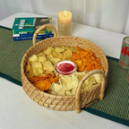 Serving Tray with Handles | Rattan Chip and Dip