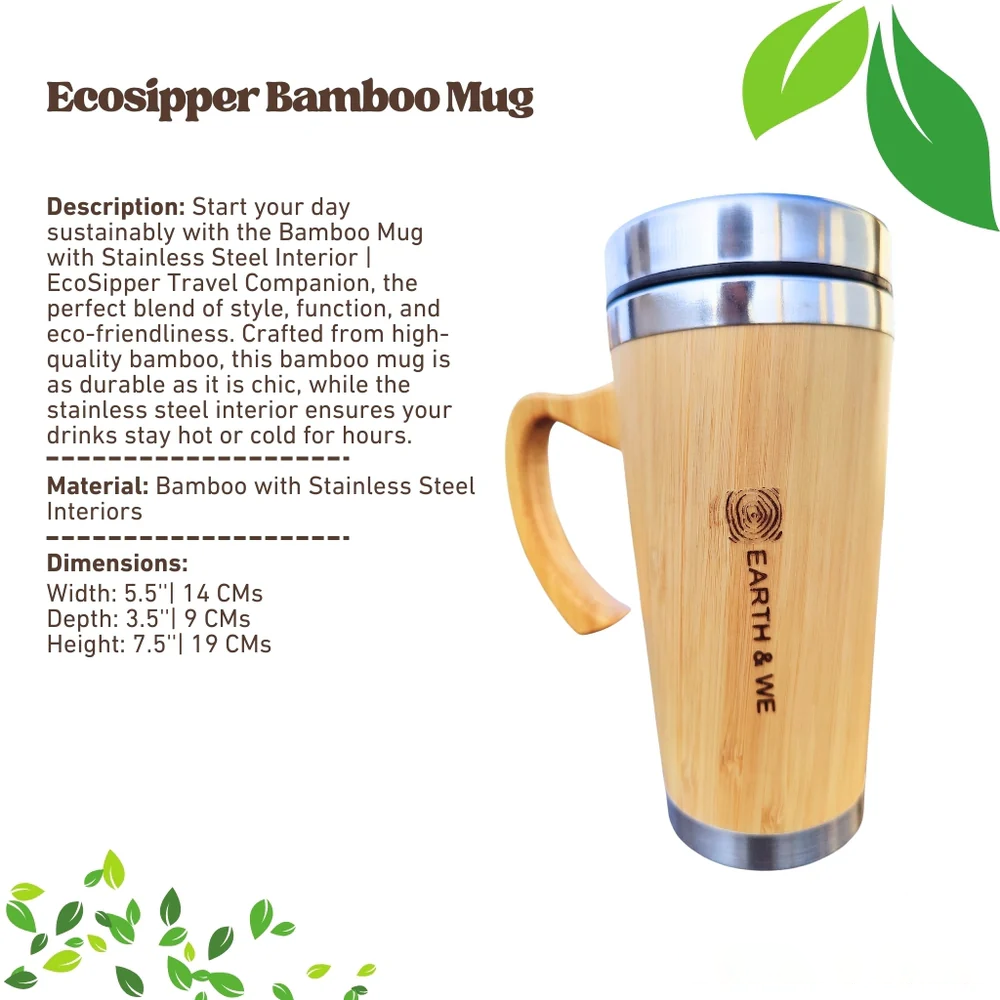 Bamboo Mug with Stainless Steel Interior | EcoSipper Travel Companion
