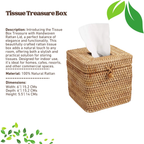 Tissue Box Treasure with Handwoven Rattan Lid