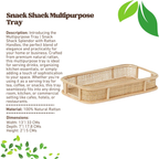 Multipurpose Tray | Snack Shack Splendor with Rattan Handles