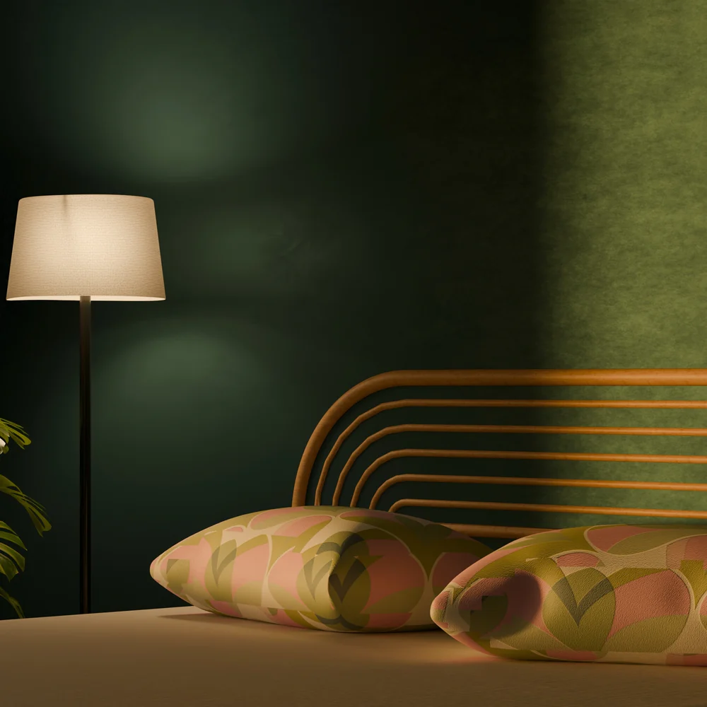 MoonLit Rattan Headboard - Arched Sunburst Cane