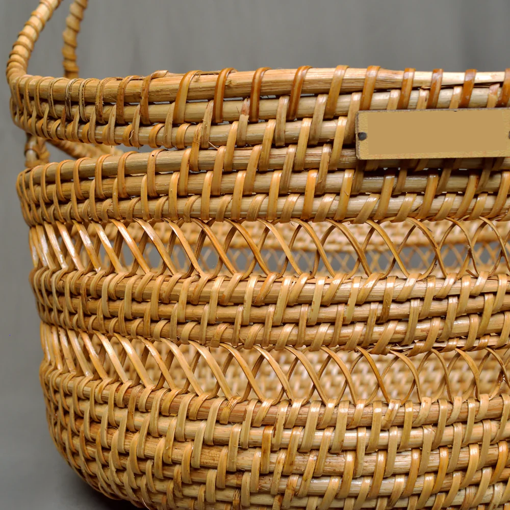 Tidy Trove - Wide Curved Handle Rattan Storage Basket
