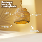 Bamboo Hanging Lamp with Double Decker Design