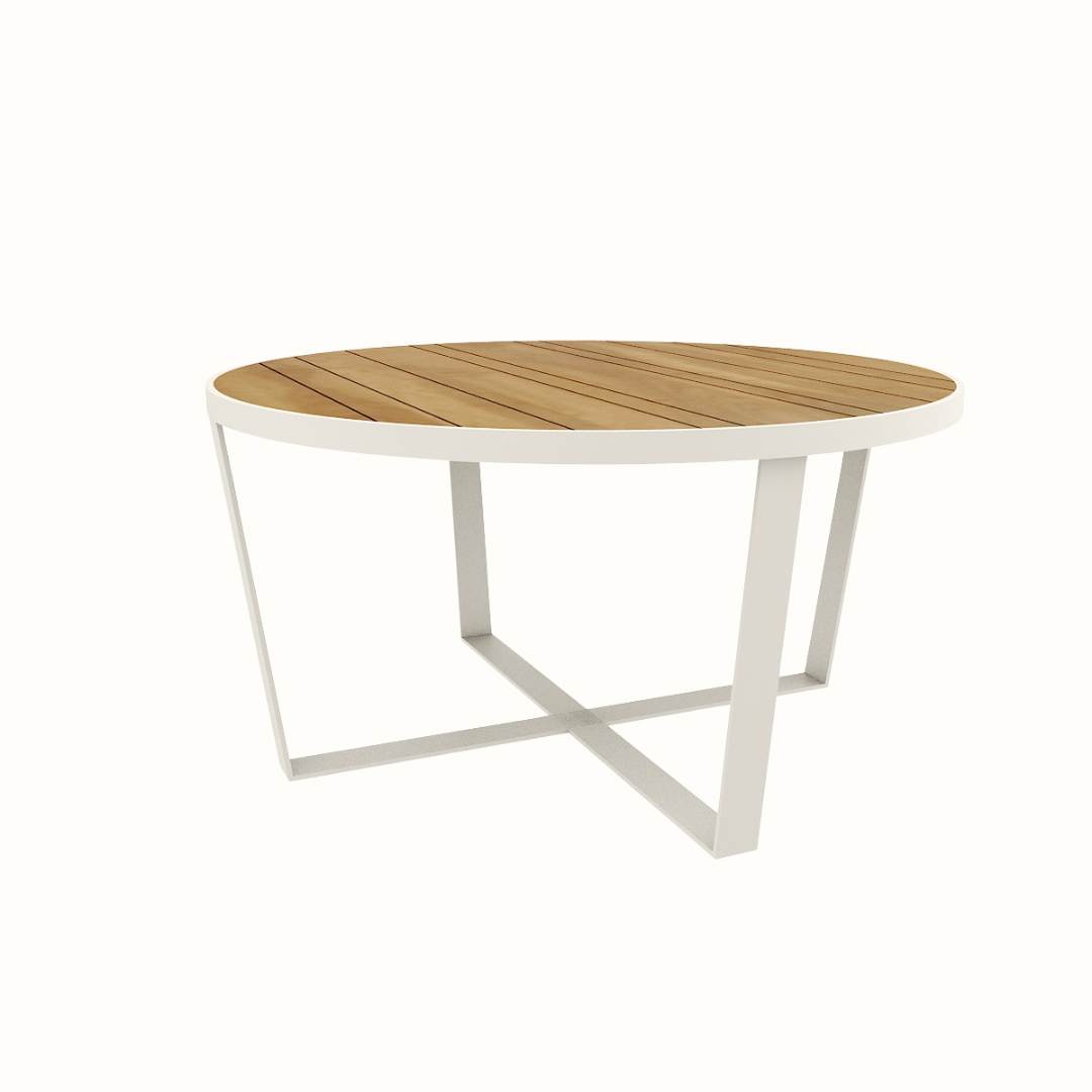 90 cm round teak coffee table