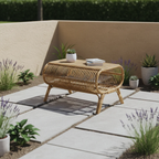 Center Table with Rattan Shelf - Tropical Living Design