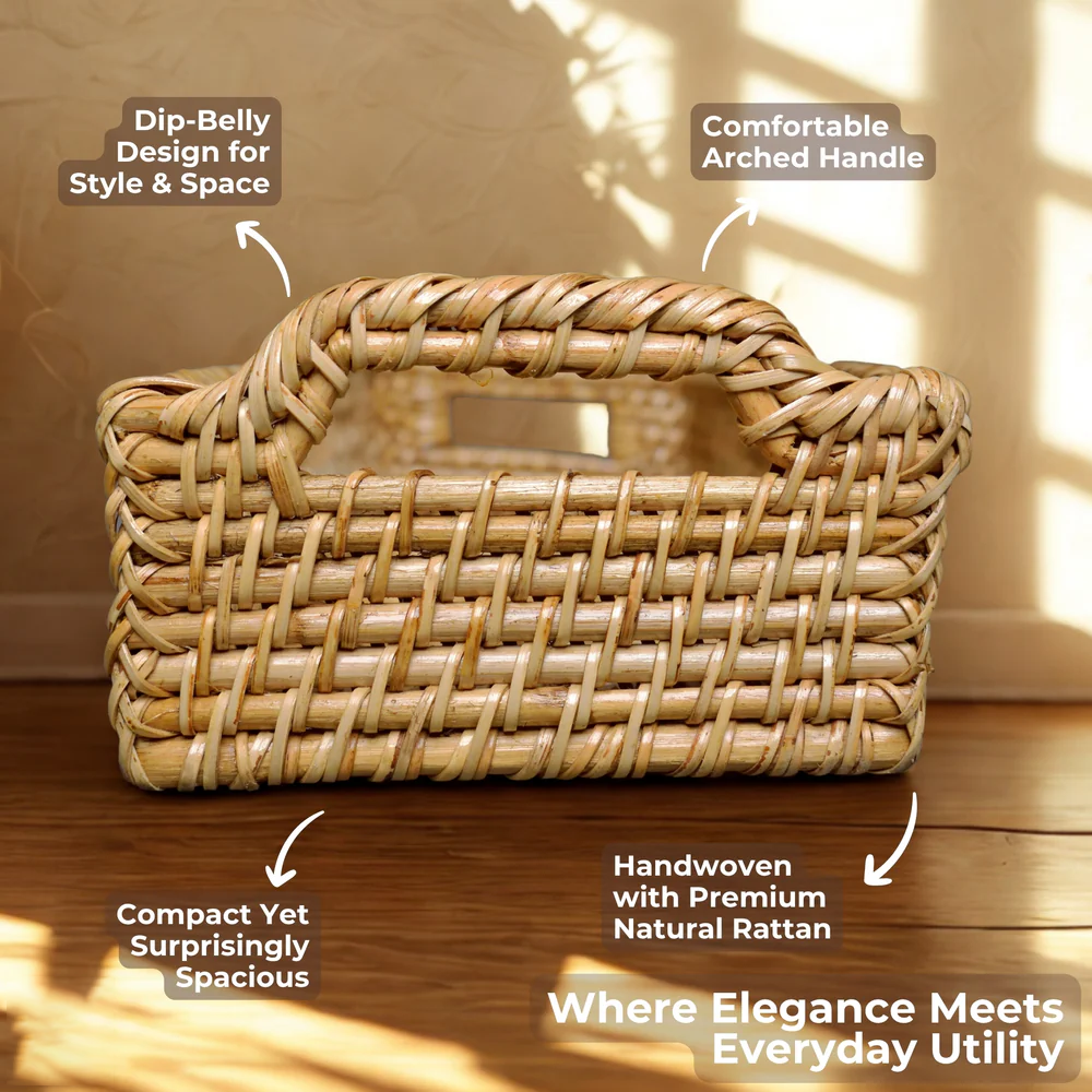 Aura Carry - Handwoven Rattan Tray