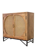 Handcrafted Cane Two-Door wooden Cabinet