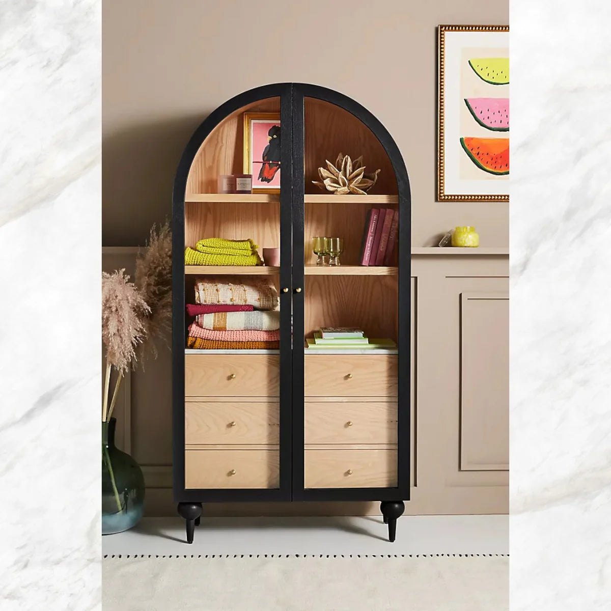 Stylish Black Victorian Storage Cupboard