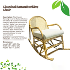 Classic Rocking Chair in Natural Rattan for Indoor & Outdoor