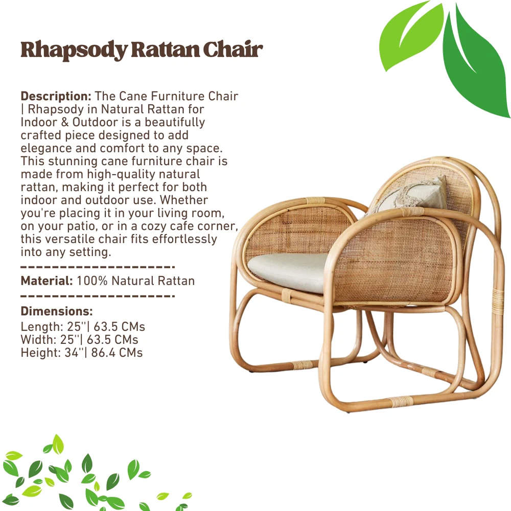 Cane Furniture Chair | Rhapsody in Natural Rattan for Indoor & Outdoor