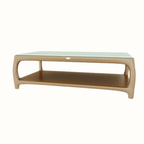 Rectangular glass-top coffee table 135x70 cm