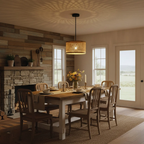 Minimal Nest Bamboo Hanging Lamp - Diamond Lattice Drum