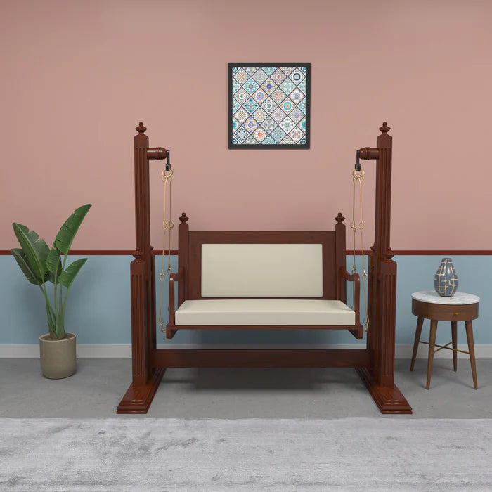 Dark Glorious Finished Handmade Wooden Heritage Swing