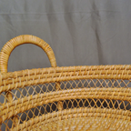 Drift Stash - Oval Rattan Basket with Dual Loop Handles