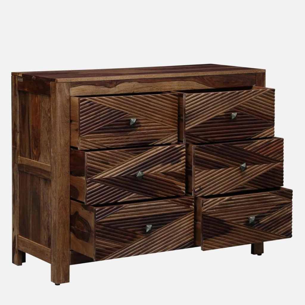 Rustic Allure Sheesham Wood Chest of Drawers