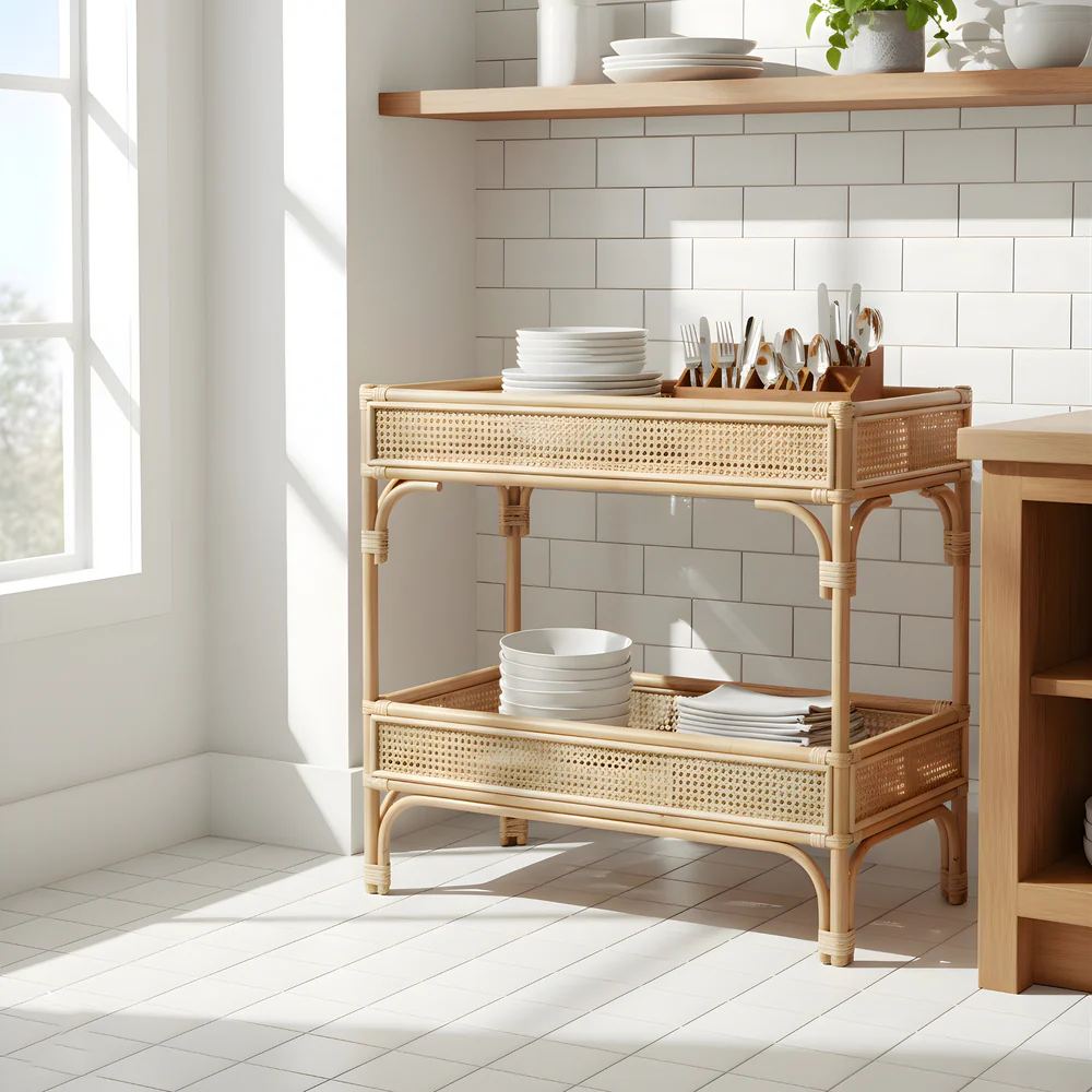 Coaster Set Drink Dock with Bamboo Engraved Design (Set of 4)