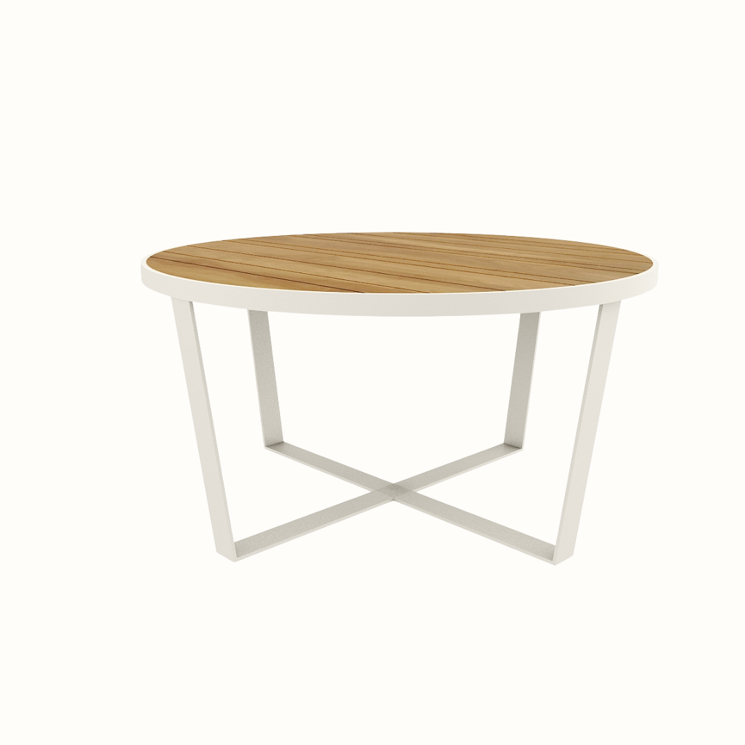 90 cm round teak coffee table