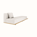 Right-Back Single Seat Sofa with Double Seat and Cushion