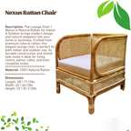 Lounge Chair | Nexus in Natural Rattan for Indoor & Outdoor