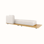 Left-Back Single Seat Sofa with Double Seat and Cushion