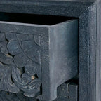 Premium Handcarved 3-Drawer Indigo Chest of Drawer