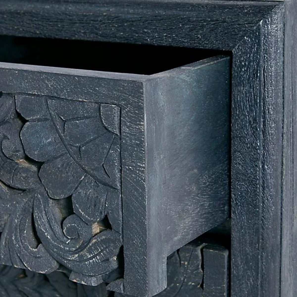 Premium Handcarved 3-Drawer Indigo Chest of Drawer