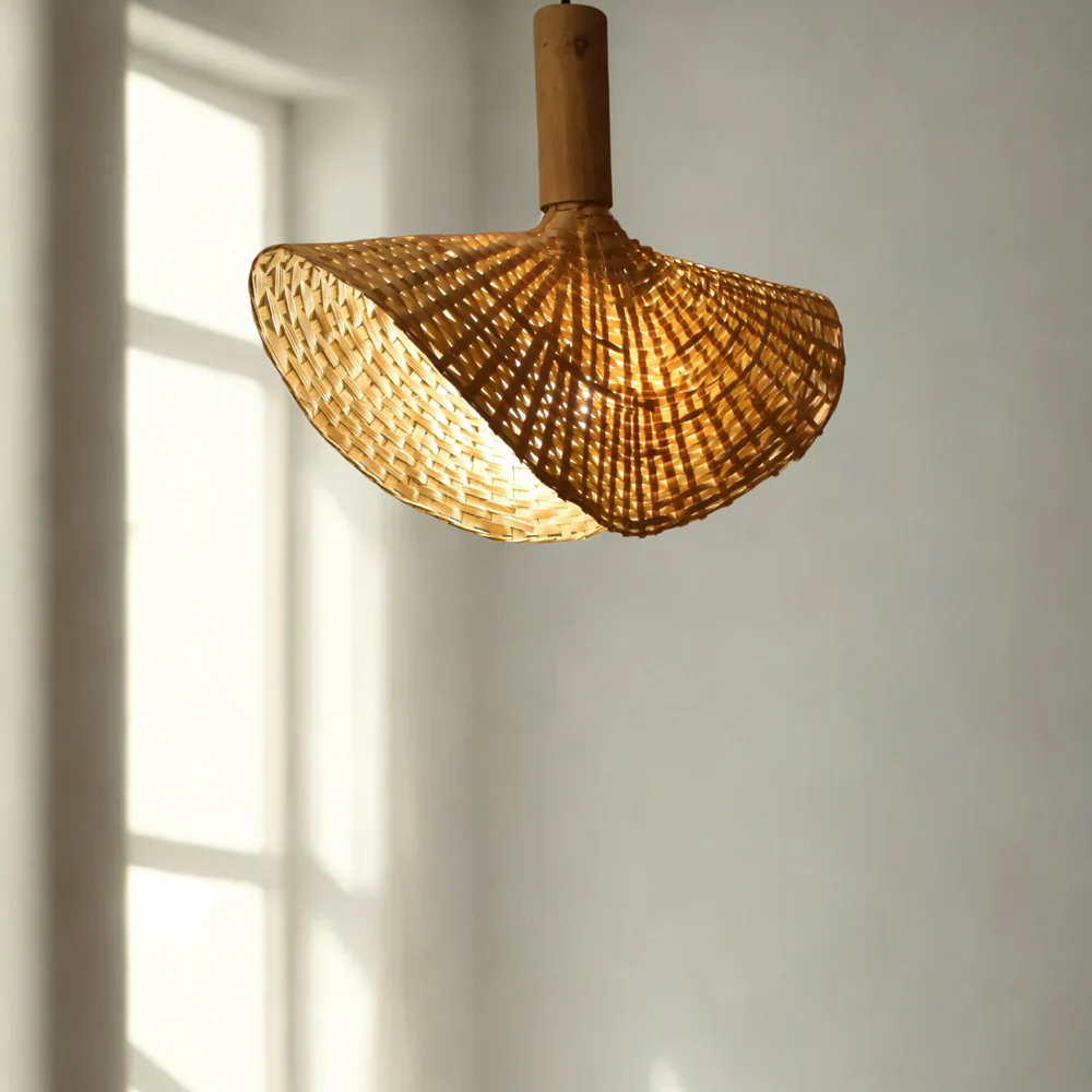 Japandi Dream Bamboo Hanging Lamp - Handwoven Pendant Light
