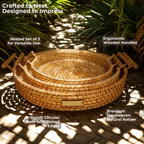 Earth Nest - Eco Nesting Rattan Trays for Modern Indian Homes (Set of 3)