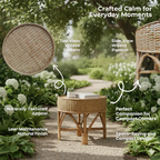 Coffee Table with Handwoven Rattan Top - Weavewood Edition