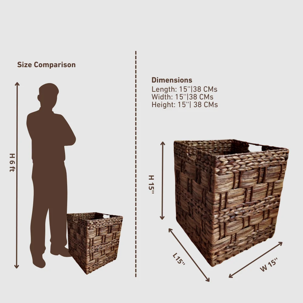 Planter with Woven Water Hyacinth and Steel Frame