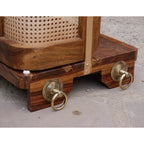 Vintage Farmhouse Sheesham Wood Cane Back Swing