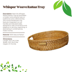 Whisper Weave - Handwoven Round Rattan Tray with Cut-Out Handles