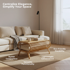 Center Table with Rattan Shelf - Tropical Living Design