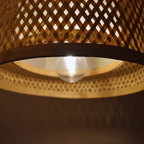 Minimal Nest Bamboo Hanging Lamp - Diamond Lattice Drum