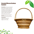 Rooted Bloom - Curved Handle Rattan Basket