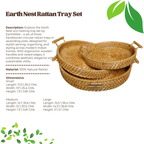 Earth Nest - Eco Nesting Rattan Trays for Modern Indian Homes (Set of 3)