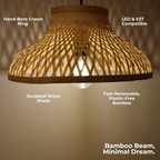 EcoLoom Bamboo Hanging Lamp - Flared Lattice Pendant